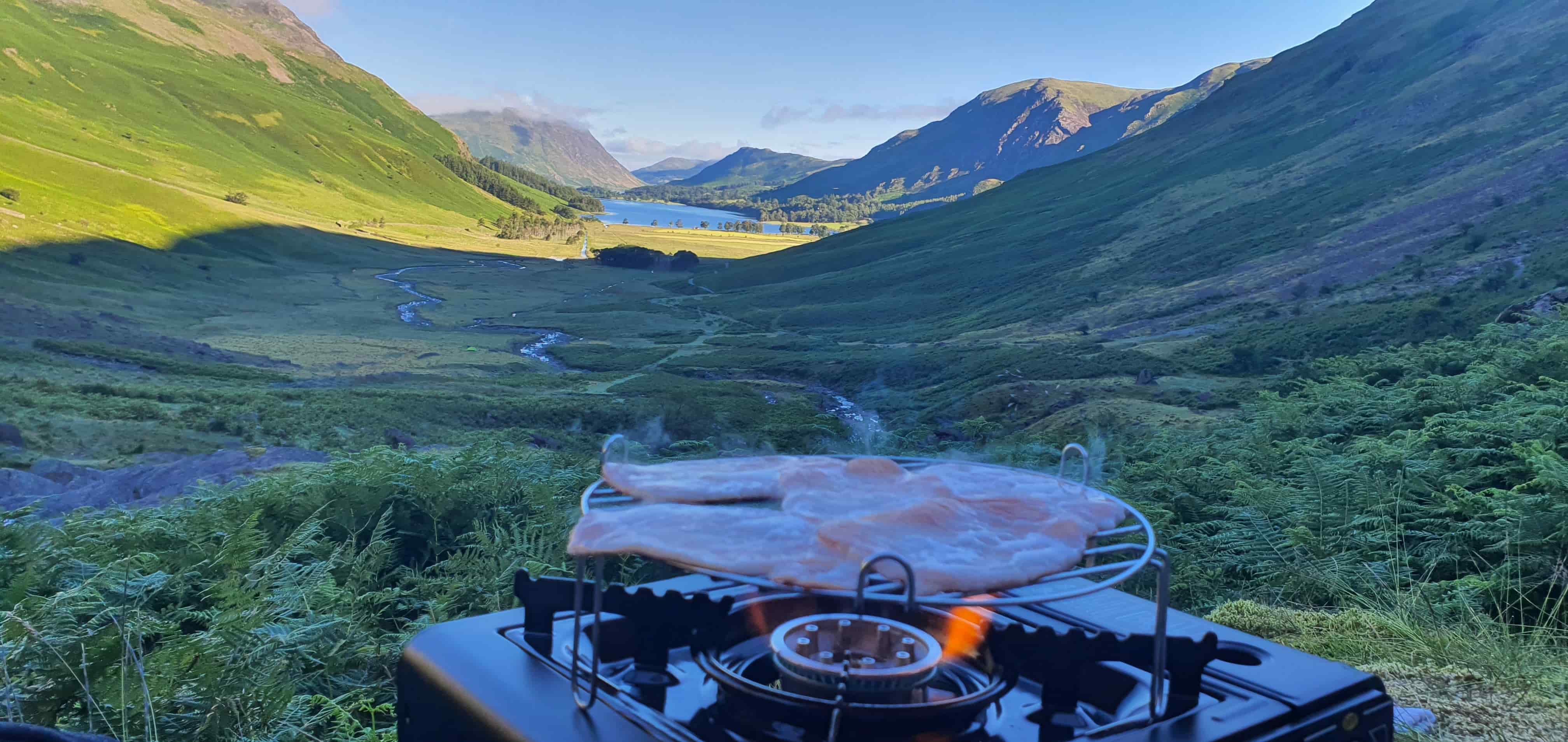 A hearty breakfast in Buttermere village before a day on the fells, Lake District