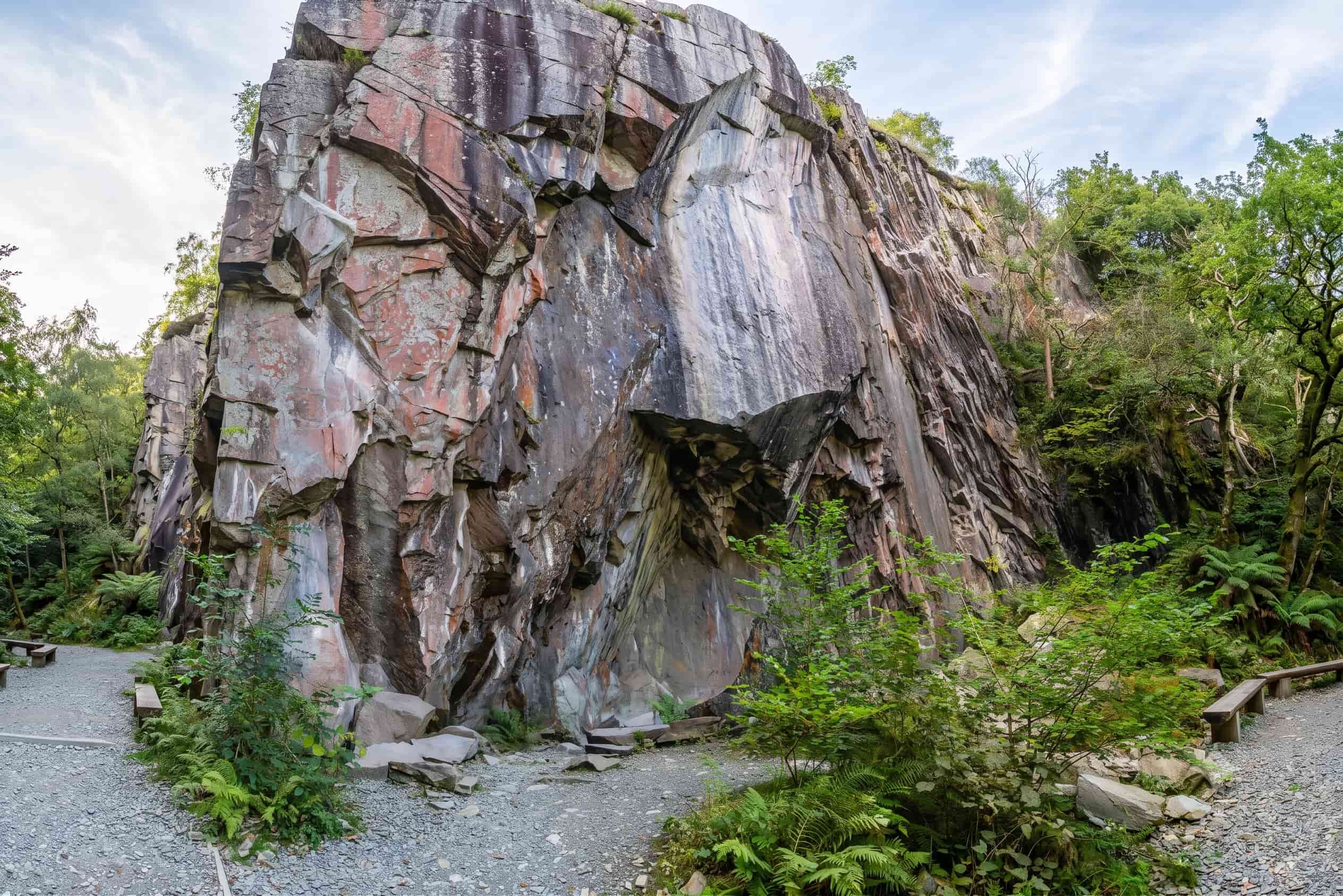 Inside the slate caverns of Cathedral Cave and Hodge Close, Little Langdale, Lake District