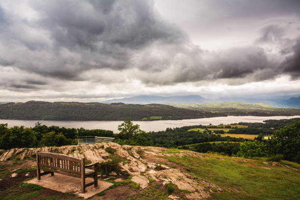 View over Windermere and the Langdale Pikes from the summit of Orrest Head